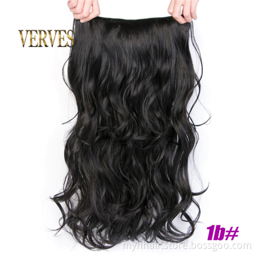 High Temperature Body Wave Hair with 4 Clips Corn Wavy Long easy wear Synthetic Hairpiece Clip In Hair Extensions